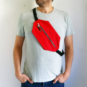 Red shoulder bag